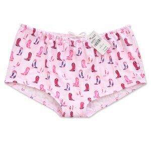 PINK Victoria's Secret Western Cowboy Boot Print Cotton Cheeky‎ Underwear Size L